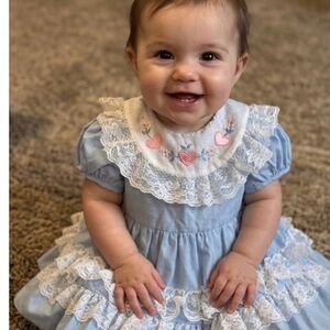 Blue Lace Baby Dress